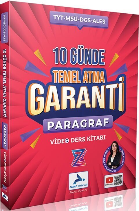Paraf Yayınları TYT Paragraf Z Takımı 10 Günde Temel Atma Garanti Video Ders Kitabı