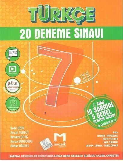 Mozaik Yayınları 7. Sınıf Türkçe 20 li Deneme