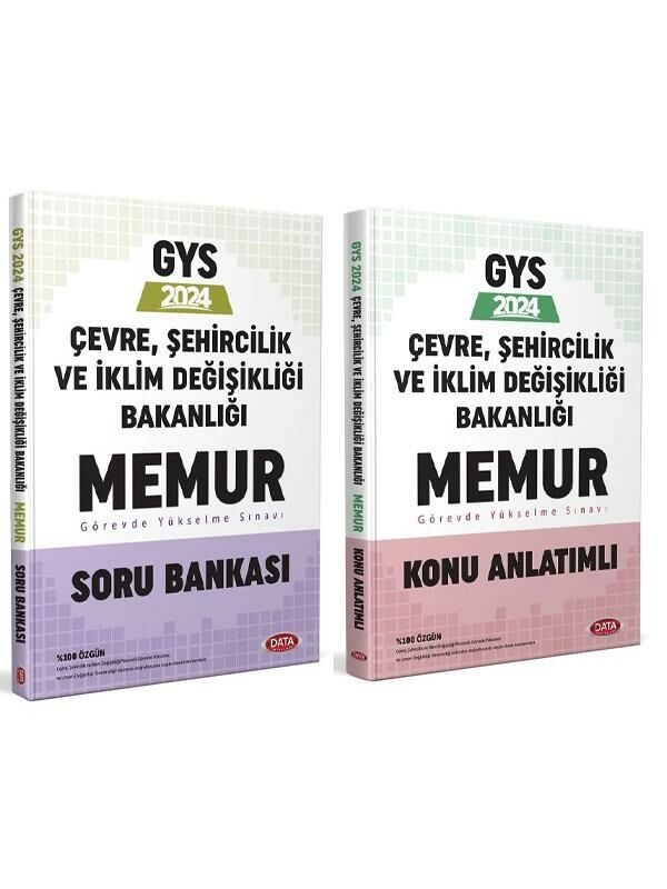 Data 2024 GYS Çevre, Şehircilik ve İklim Değişikliği Bakanlığı Memur Konu + Soru 2 li Set Data
