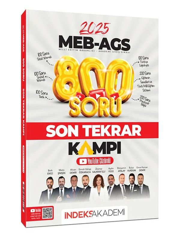 İndeks Akademi 2025 MEB-AGS Tüm Dersler Son Tekrar Kampı 800 Soru Bankası Video Çözümlü İndeks