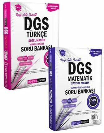 Pegem 2025 DGS Türkçe Sözel Mantık + Matematik Sayısal Mantık Soru Bankası 2 li Set Pegem Akademi