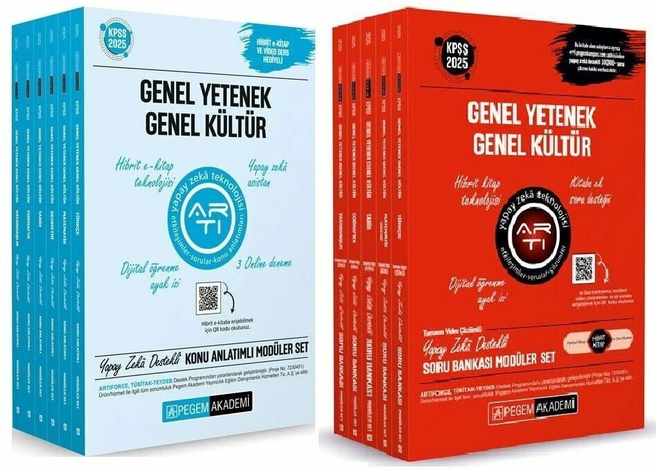 Pegem 2025 KPSS Genel Yetenek Genel Kültür Konu + Soru Bankası Modüler 2 li Set Pegem Akademi