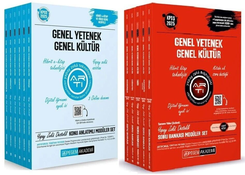 Pegem 2025 KPSS Genel Yetenek Genel Kültür Konu + Soru Bankası Modüler 2 li Set Pegem Akademi