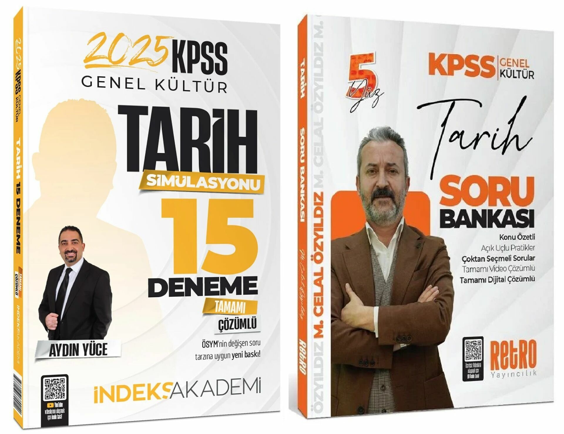 Retro + İndeks 2025 KPSS Tarih 5Yüz Soru Bankası + 15 Deneme 2 li Set - Mehmet Celal Özyıldız Retro + İndeks