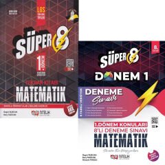 Nitelik 8. Sınıf 1. Dönem Matematik Süper Tekrar Kitabı ve 1. Dönem Süper 8 li Deneme Seti