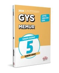 2024 Milli Eğitim Bakanlığı Memur GYS Tamamı Çözümlü 5 Deneme Sınavı Editör Yayınevi