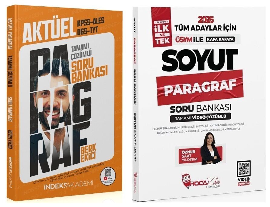 Hoca Kafası + İndeks 2025 KPSS TYT ALES DGS Soyut Paragraf Soru Bankası 2li Set Öznur Saat Yıldırım