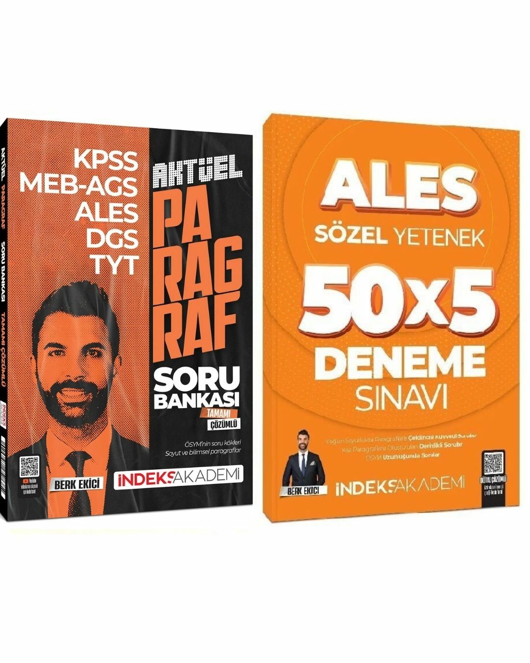 İndeks 2025 ALES Paragraf Soru Bankası + Sözel Yetenek 5 Deneme 2 li Set - Berk Ekici İndeks
