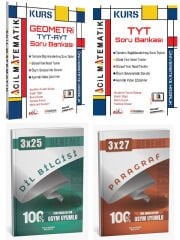 Anla Kazan + Acil 2026 TYT KURS Matematik ve Geometri Soru Paragraf Dil Bilgisi Deneme 4 lü Set