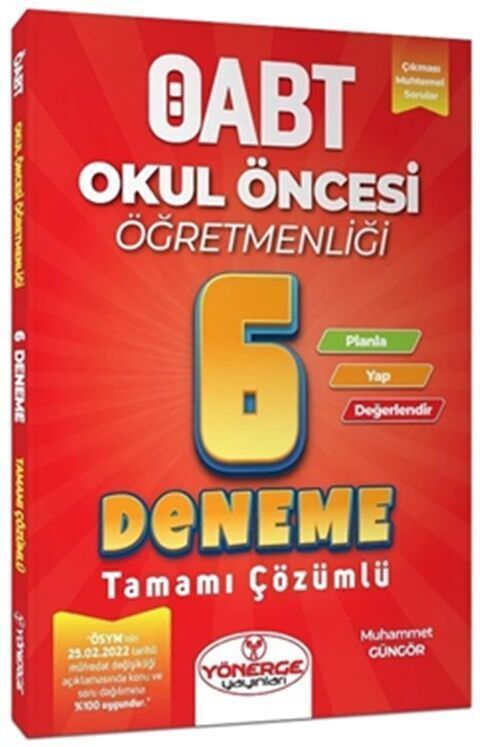 Yönerge Yayınları ÖABT Okul Öncesi Öğretmenliği 6 Deneme Çözümlü