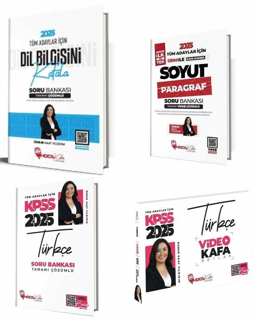 Hoca Kafası 2025 KPSS Türkçe Kafa Notlar + Soru Bankası 4 lü Set - Öznur Saat Yıldırım