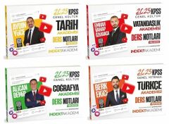 İndeks Akademi 2025 KPSS Türkçe+Tarih+Coğrafya+Vatandaşlık Akademisi Video Ders Notları 4 lü Set
