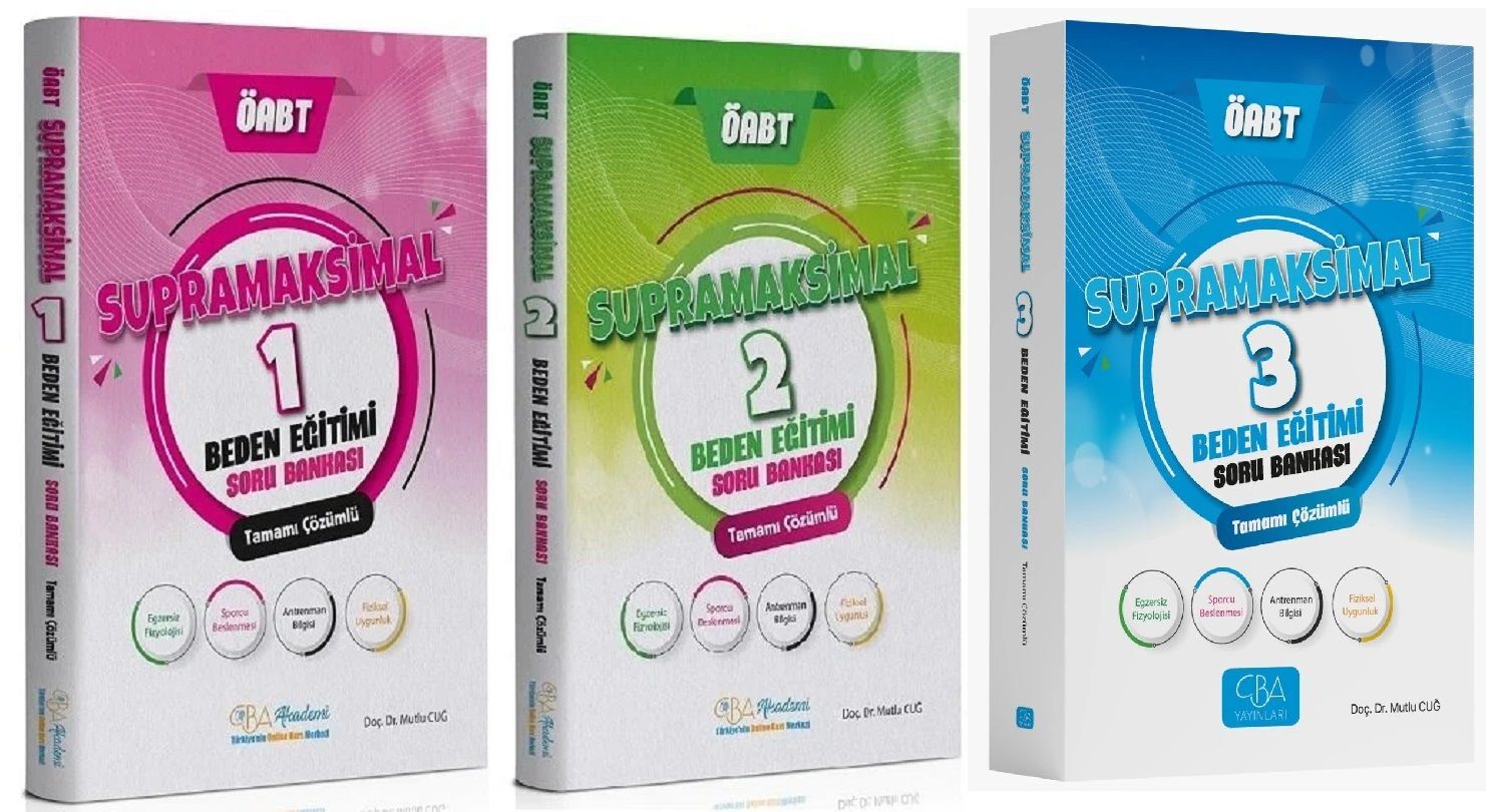 CBA Akademi ÖABT Beden Eğitimi Supramaksimal Soru 3 lü Set - Mutlu Cuğ CBA Akademi