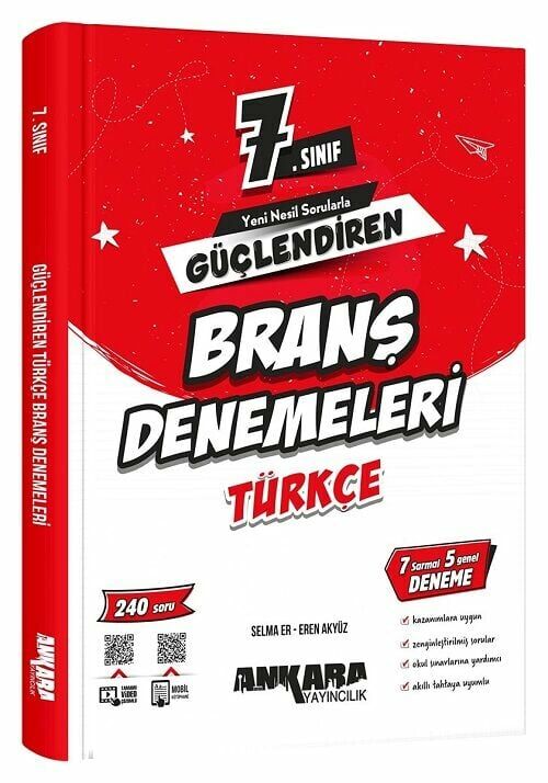 Ankara Yayıncılık 7. Sınıf Türkçe Güçlendiren Branş Denemeleri Ankara Yayıncılık
