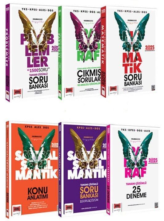 Yargı 2025 KPSS ALES DGS Matematik+Paragraf+Mantık Konu + Soru Bankası + Deneme 6 lı set Yargı Yayınları