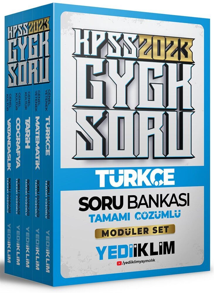 Yediiklim Yayınları 2023 KPSS Genel Yetenek Genel Kültür Tamamı Çözümlü Modüler Soru Bankası Seti