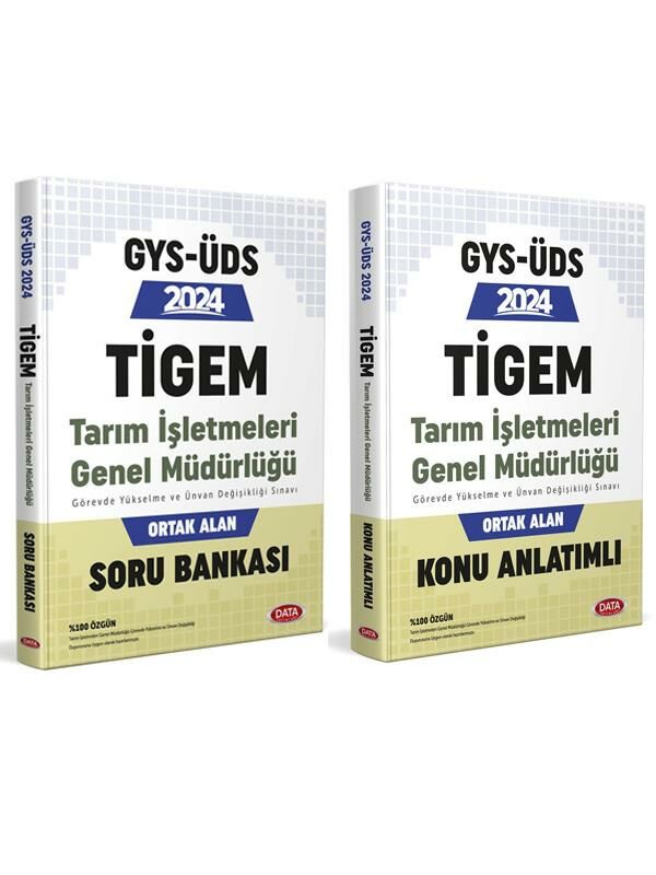 Data 2024 GYS TİGEM Tarım İşletmeleri Konu + Soru 2 li Set Görevde Yükselme ve Ünvan Değişikli Data