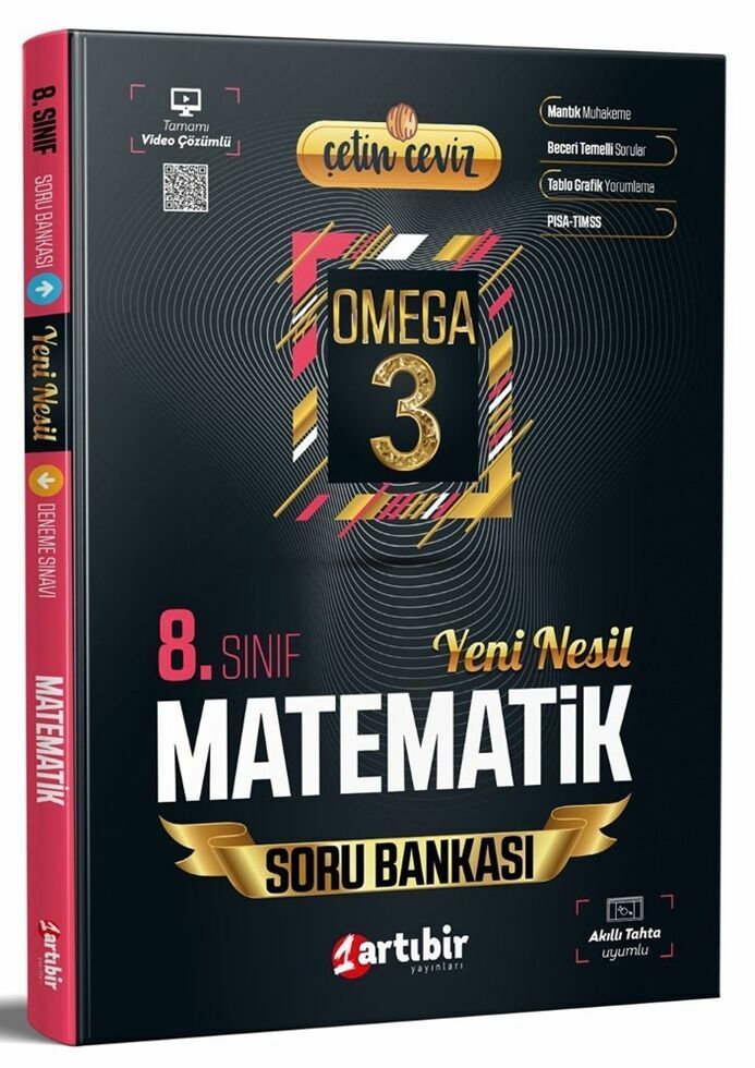 Artıbir Yayınları 8. Sınıf LGS Matematik Çetin Ceviz Omega 3 Soru Bankası