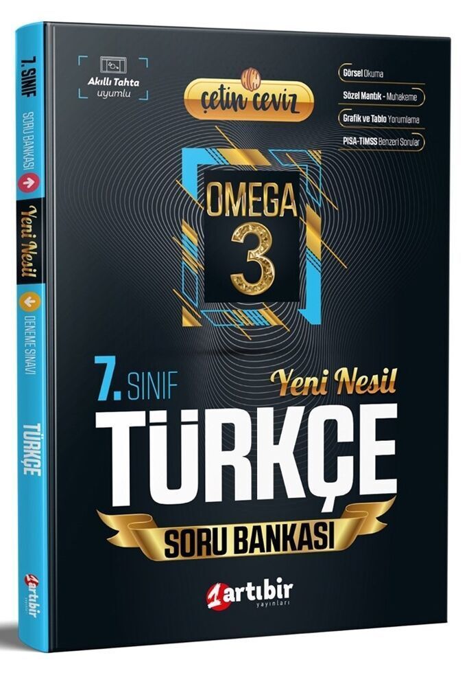 Artıbir Yayınları 7. Sınıf Türkçe Çetin Ceviz Omega 3 Soru Bankası