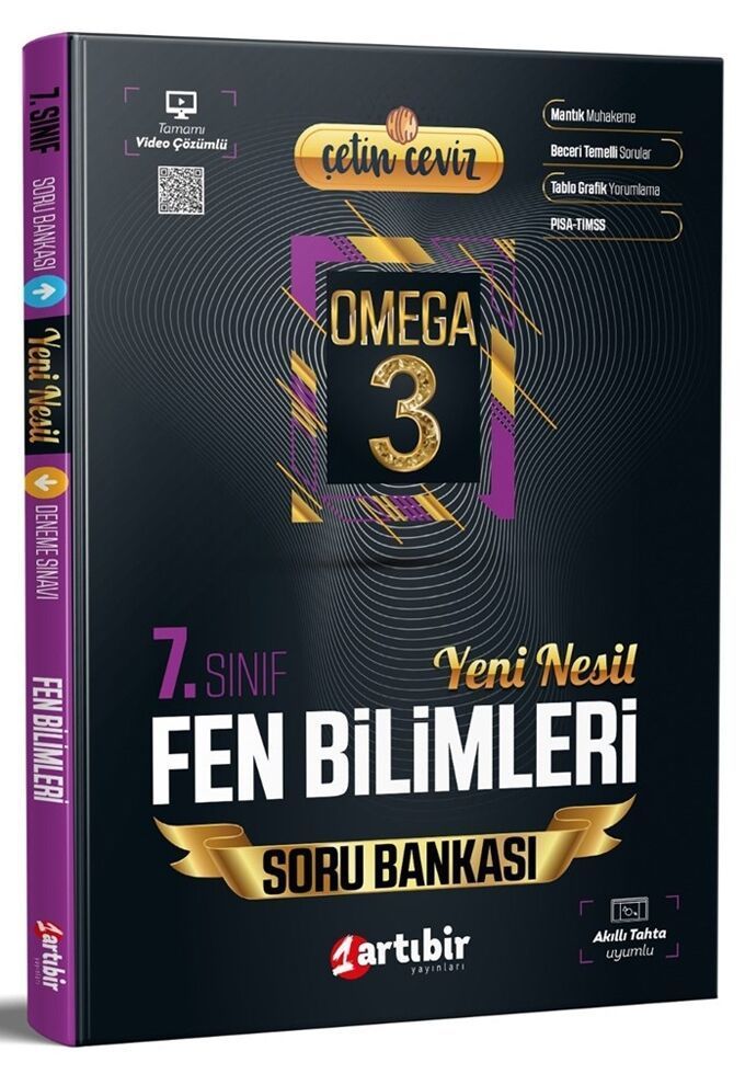 Artıbir Yayınları 7. Sınıf Fen Bilimleri Çetin Ceviz Omega 3 Soru Bankası