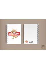 Meow Kedi A5 Çizgisiz 72 Yaprak Spiralli Defter Bigelio