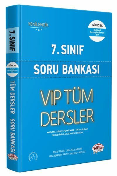 Editör Yayınevi 7. Sınıf VIP Tüm Dersler Soru Bankası Mavi Kitap