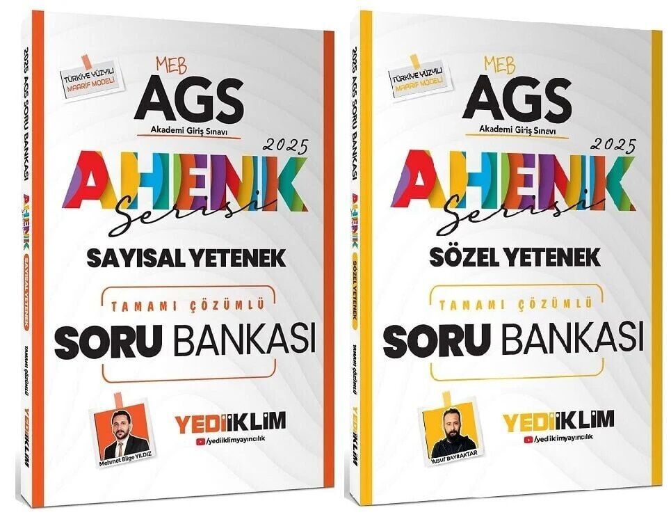 Yediiklim 2025 MEB-AGS Sayısal + Sözel Yetenek Soru Bankası 2 li Set Ahenk Serisi Yediiklim Yayın