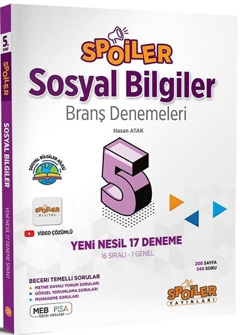 Spoiler Yayınları 5. Sınıf Sosyal Bilgiler Branş Denemeleri