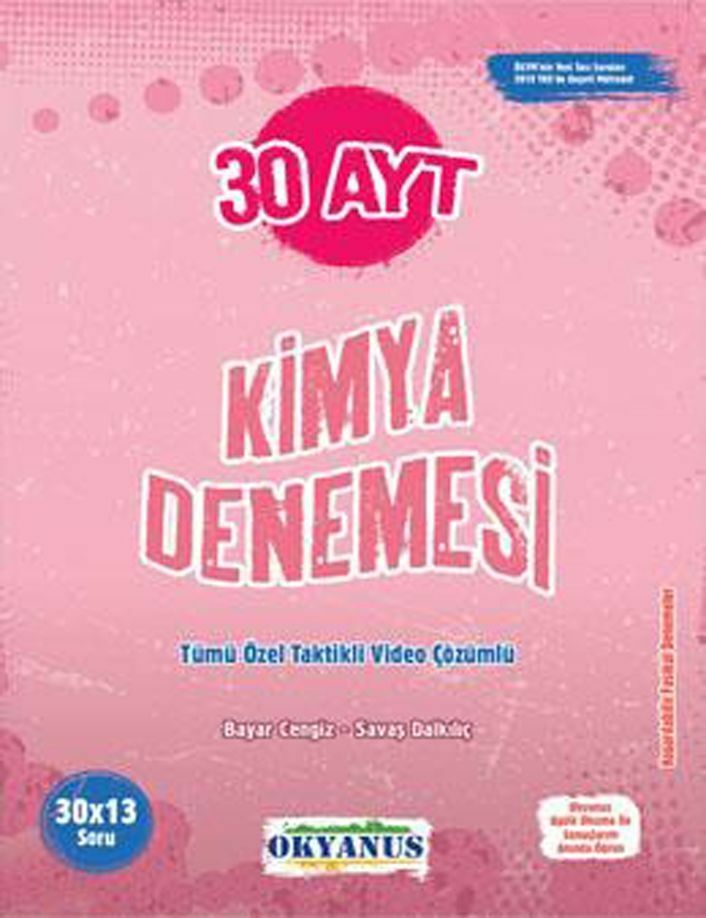 Okyanus YKS AYT Kimya 30 Denemeleri Okyanus Yayınları
