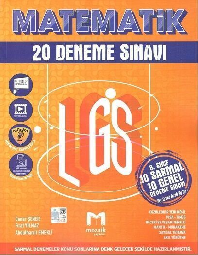 Mozaik Yayınları 8. sınıf LGS Matematik 20 li Deneme Sınavı