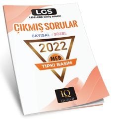 IQ Yayınları 8. Sınıf LGS 2022 Sayısal Sözel Çıkmış Sorular Tıpkı Basım IQ Yayınları