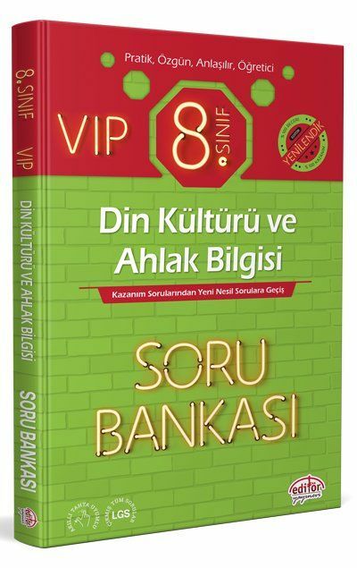Editör Yayınevi 8. Sınıf VIP Din Kültürü ve Ahlak Bilgisi Soru Bankası