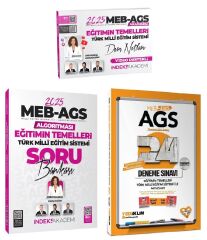 Yediiklim + İndeks 2025 MEB-AGS Eğitimin Temelle + Mevzuat Ders Notları + Soru + 24 Deneme 3 lü Set