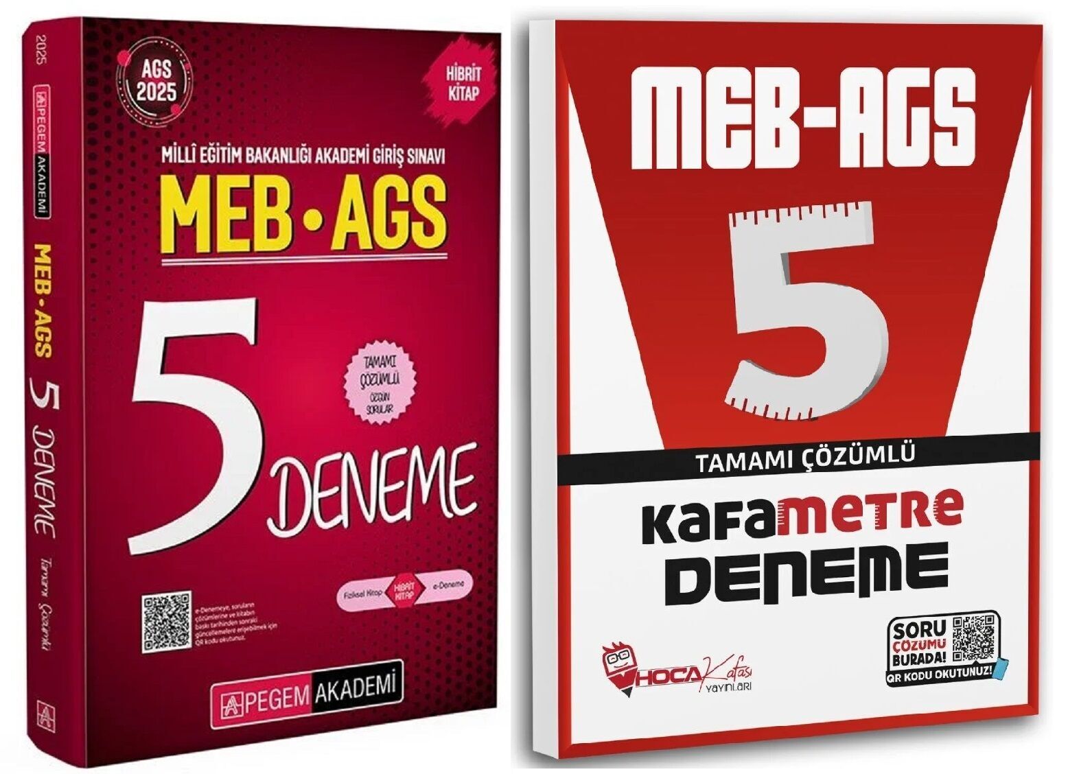 Pegem + Hoca Kafası 2025 MEB-AGS 5+5 Deneme 2 li Set Pegem Akademi + Hoca Kafası Yayınları