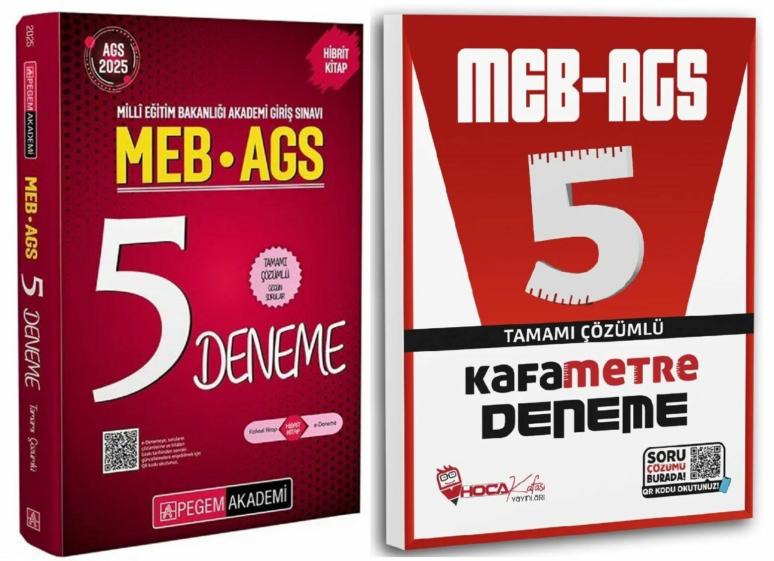 Pegem + Hoca Kafası 2025 MEB-AGS 5+5 Deneme 2 li Set Pegem Akademi + Hoca Kafası Yayınları