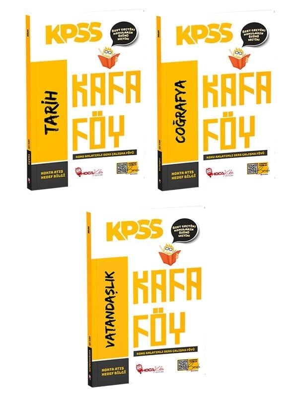 Hoca Kafası KPSS Tarih+Coğrafya+Vatandaşlık Konu Anlatımlı Kafa Föy 3 lü Set Hoca Kafası Yayınları