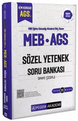 Pegem 2025 MEB-AGS Sözel Yetenek Soru Bankası Çözümlü Pegem Akademi Yayınları