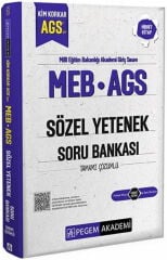 Pegem 2025 MEB-AGS Sözel Yetenek Soru Bankası Çözümlü Pegem Akademi Yayınları