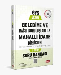 Data Yayınları 2025 Belediye ve Bağlı Kuruluşları İle Mahalli İdare Birlikleri 1. Grup Soru Bankası