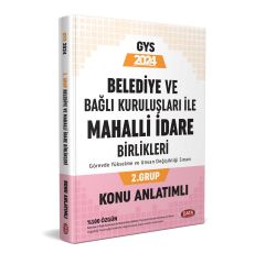 Data Yayınları 2024 Belediye ve Bağlı Kuruluşları İle Mahalli İdare Birlikleri 2. Grup Konu Anlatımlı