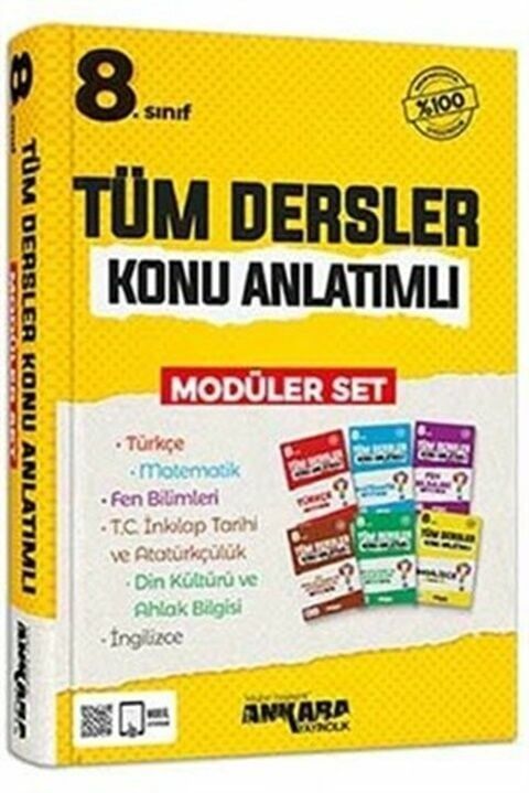 Ankara Yayıncılık 8. Sınıf LGS Tüm Dersler Konu Anlatımlı Modüler Set