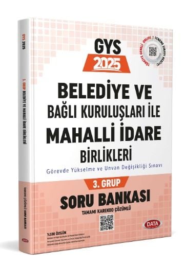 Data Yayınları 2025 Belediye ve Bağlı Kuruluşları İle Mahalli İdare Birlikleri 3. Grup Soru Bankası