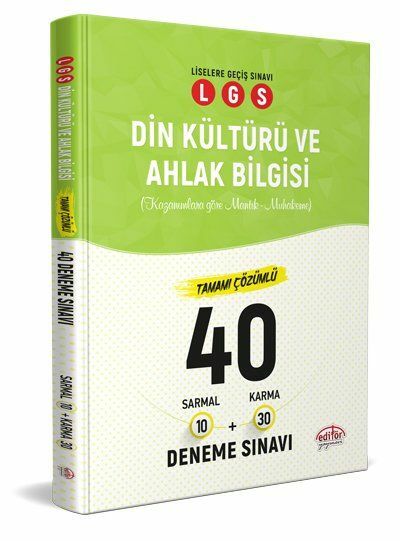 Editör Yayınevi LGS Din Kültürü ve Ahlak Bilgisi 10 Sarmal + 30 Karma 40 Deneme Sınavı