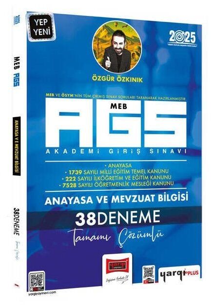 Yargı 2025 MEB-AGS Anayasa ve Mevzuat Bilgisi 38 Deneme Çözümlü - Özgür Özkınık Yargı Yayınları