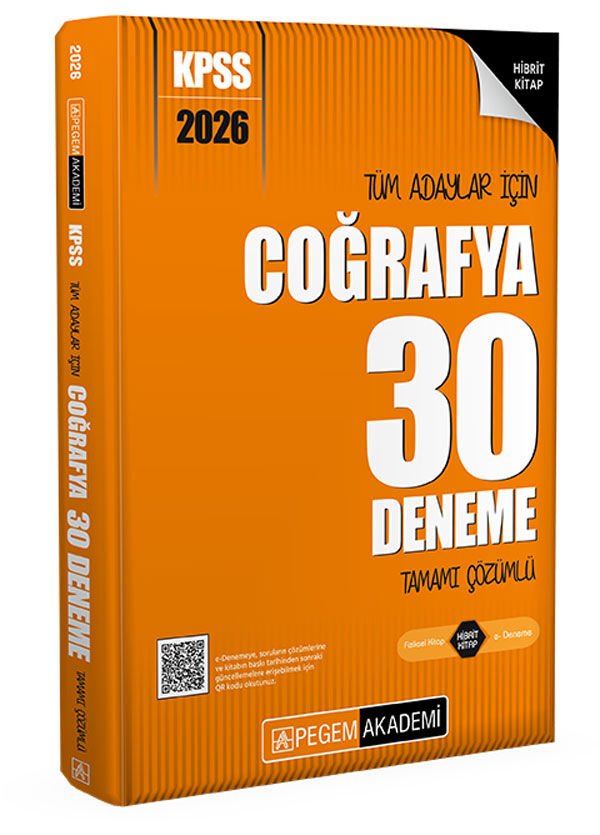 Pegem 2026 KPSS Coğrafya 30 Deneme Çözümlü Pegem Akademi Yayınları