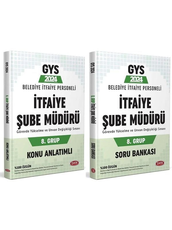 Data 2024 GYS Belediye İtfaiye Şube Müdürü 8. Grup Konu + Soru Bankası 2 li Set Data Yayınları