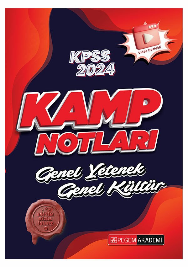Pegem 2024 KPSS Genel Yetenek Genel Kültür Kamp Notları Pegem Akademi Yayınları