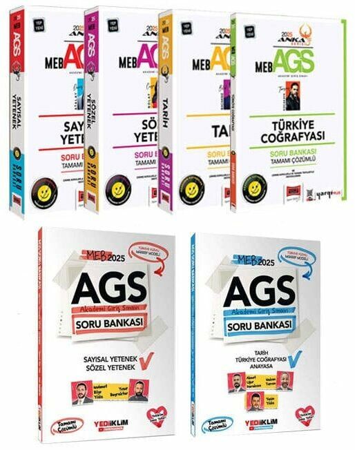 Yargı + Yediiklim 2025 MEB-AGS Sözel + Sayısal + Tarih + Türkiye Coğrafyası + Anayasa Soru 6 lı Set