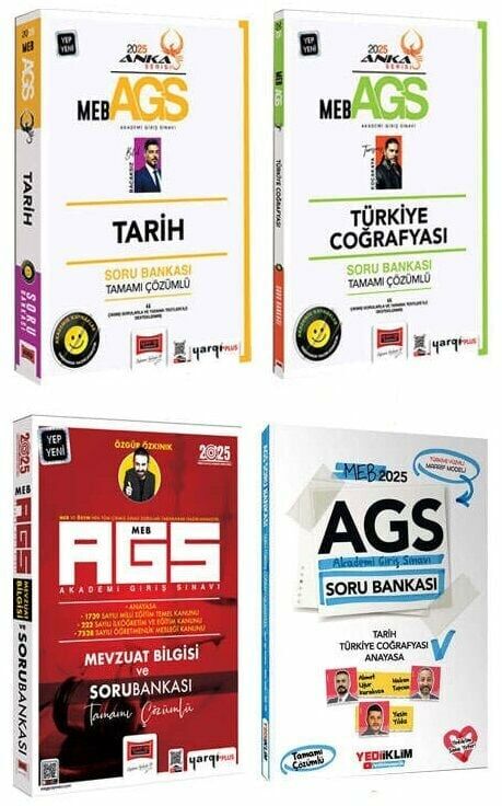 Yargı + Yediiklim 2025 MEB-AGS Tarih + Türkiye Coğrafyası + Mevzuat Bilgisi + Anayasa Soru 4 lü Set