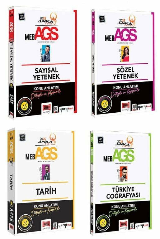 Yargı 2025 MEB-AGS Sözel + Sayısal Yetenek + Tarih + Türkiye Coğrafyası Konu Anlatımı 4 lü Set